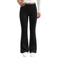 thumbnail image 1 of BXJX Girls Yoga Leggings, Slim High Stretch Sports Elastic Waist Flare Pants Black Size 14-15 T, 1 of 8