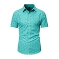 thumbnail image 1 of Fnooota Men's Button Down Shirts, Relaxed Fit Colored Business Casual Short Sleeve Shirts Mint Green Size M, 1 of 5