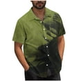 thumbnail image 1 of Fnooota Men's Button Down Shirts, Vacation Short Sleeve Colored Beach Summer Shirts Army Green Size M, 1 of 5