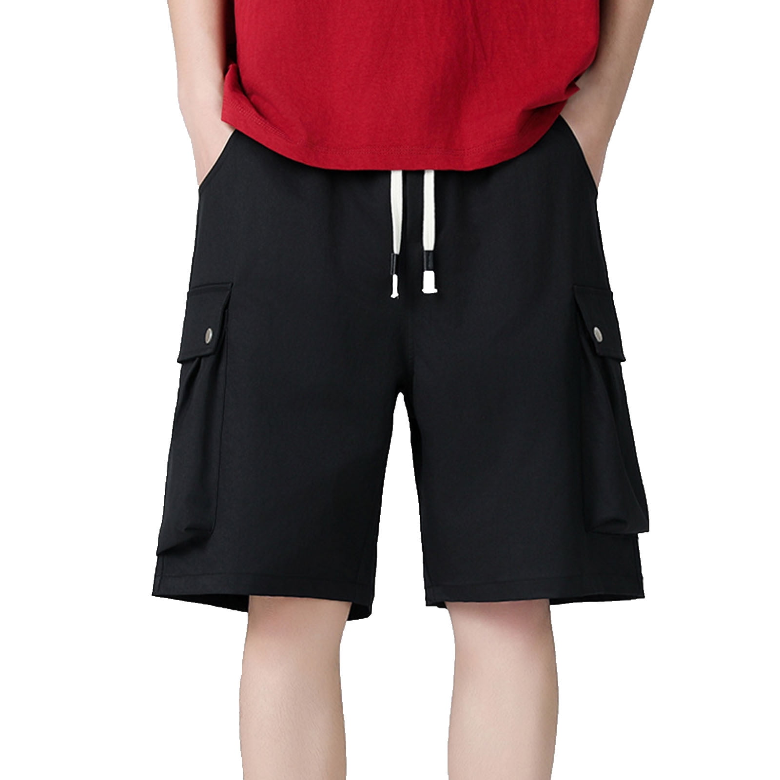 Fnooota Men's Cargo Shorts, Summer Knee Length Loose Fashion Running