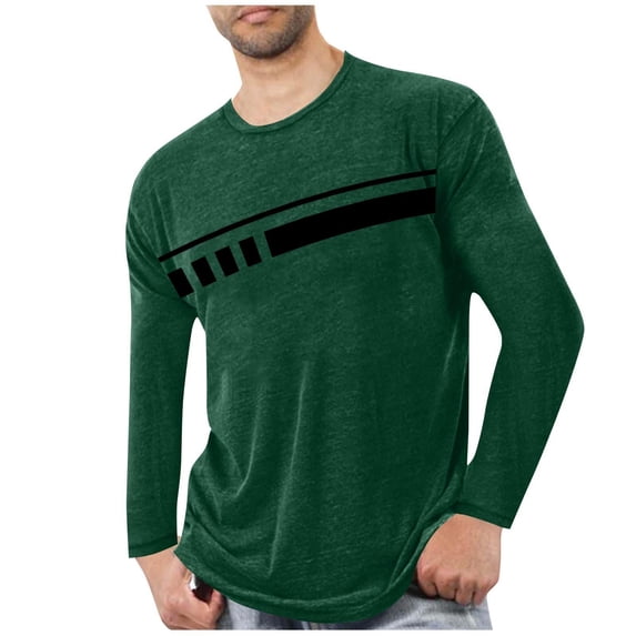 BXJX Men's Crew Neck Shirts- Casual Christmas Print Comfortable Holiday Long Sleeve Tops Army Green Size L