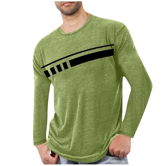 BXJX Men's Crew Neck Shirts- Christmas Print Comfortable Casual Holiday Long Sleeve Tops Green Size 4XL