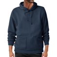 thumbnail image 1 of BXJX Men's Hoodie- Casual Arm Pocket Drawstring Fall Sweatshirt with Multi Pockets Navy Size 3XL, 1 of 3