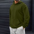 thumbnail image 1 of BXJX Men's Hoodie- Drawstring Casual Arm Pocket Fall Sweatshirt with Multi Pockets Army Green Size M, 1 of 7
