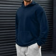 thumbnail image 1 of BXJX Men's Hoodie- Fall Casual Arm Pocket Drawstring Sweatshirt with Multi Pockets Navy Size L, 1 of 7