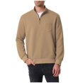 thumbnail image 1 of BXJX Men's Quarter Zip Sweatshirt- Casual Fall Comfort colors Long Sleeve Pullover Sweatshirt with Pocket Khaki Size XL, 1 of 8