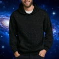 thumbnail image 1 of BXJX Men's Starry Sequin Hoodie with Pockets - Fashion 2030 Tops Fall Casual Crewneck Sparkling Pullover for Parties Black Size S, 1 of 8