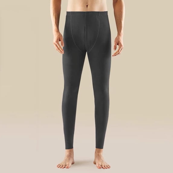 BXJX Men's Thermal Compression Pants- Casual Straight Fleece Lined Warm Lightweight Thermal wear Leggings Dark Gray Size XL
