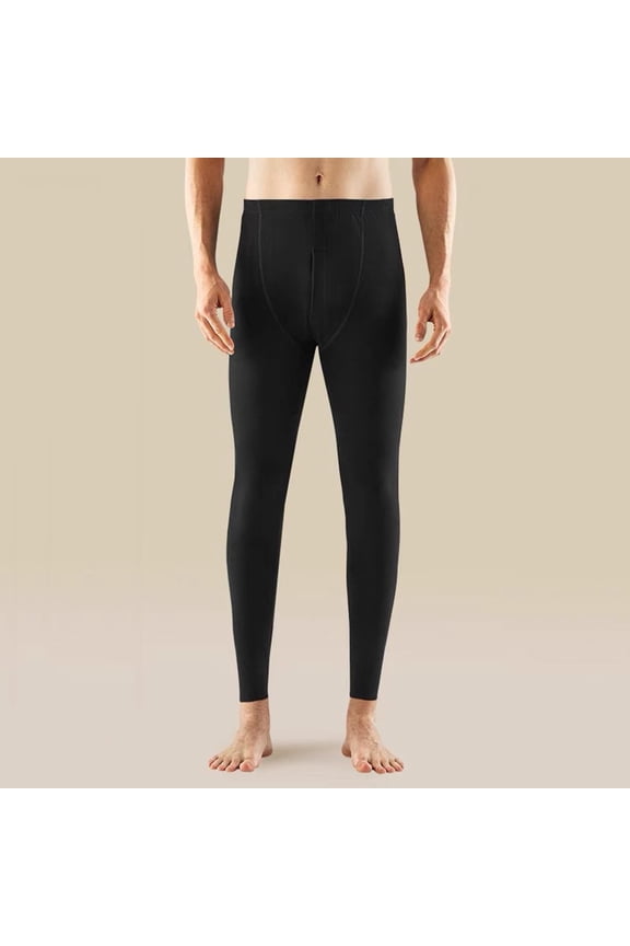 Men's Thermal Compression Pants- Casual Warm Fleece Lined Straight Lightweight Thermal wear Leggings Black Size 3XL