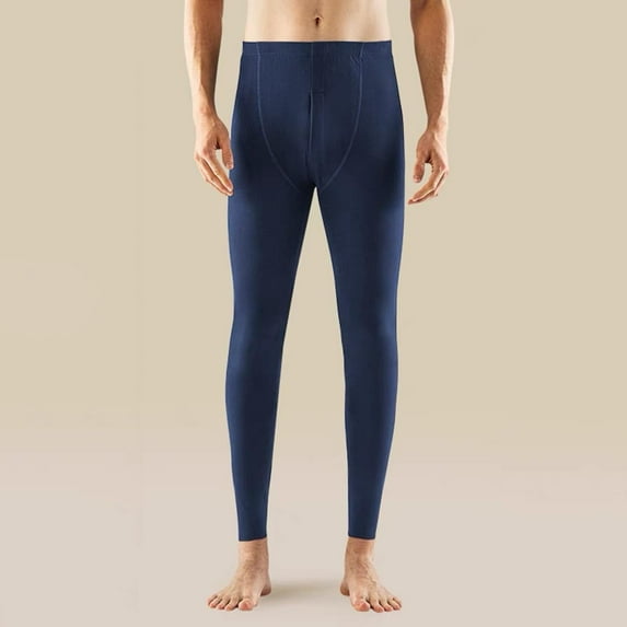 BXJX Men's Thermal Compression Pants- Straight Warm Casual Fleece Lined Lightweight Thermal wear Leggings Navy Size 2XL