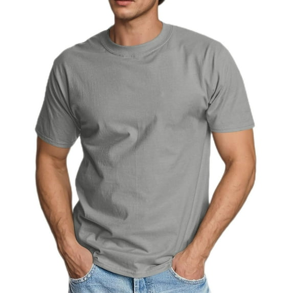 Fnooota Mens Athletic T-shirts, Breathable Short Sleeve Casual Summer Tops Workout Tops Gray Size 4XL