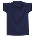 thumbnail image 1 of BXJX Mens Big and Tall Polo Shirts with Pocket- 100%Cotton Casual Summer Comfy Shirts Navy Size 3XL, 1 of 8