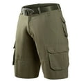 thumbnail image 1 of BXJX Mens Cargo Shorts With Pockets- Cotton Elastic Waist Drawstring Casual Summer Shorts Army Green Size 34, 1 of 8