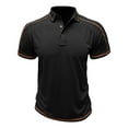 thumbnail image 1 of Fnooota Mens Collared Polo Shirts, Summer Buttons Pullover Casual Short Sleeve Shirts Black Size L, 1 of 4