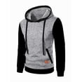 thumbnail image 1 of BXJX Mens Hoodies Classic Pullover Hoodie- Elastic Cuff Adjustable Drawstring Hood Front Pocket Casual Winter Warm Pullover Gray Size XL, 1 of 2