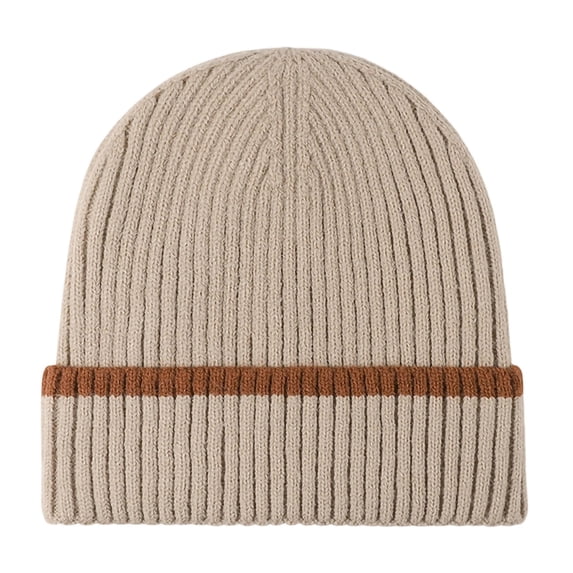 BXJX Mens Knit Beanies, Thermal Thick Stretchy Cuffed Winter Hats Khaki ...