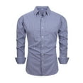 thumbnail image 1 of Fnooota Mens Plaid Shirts, Colored Button Down Collar Casual Work Long Sleeve Shirts Dark Blue Size 3XL, 1 of 5
