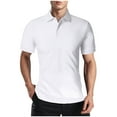 thumbnail image 1 of Fnooota Mens Polo Shirts Clearance, Collared Work Casual Short Sleeve Summer Shirts White Size XL, 1 of 5