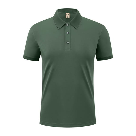 Fnooota Mens Polo Shirts Clearance, Summer Casual Breathable Collared Short Sleeve Shirts Army Green Size 4XL