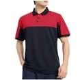 thumbnail image 1 of Fnooota Mens Polo Shirts with Collar, Buttons Short Sleeve Pullover Casual Summer Shirts Red Size 4XL, 1 of 3