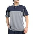 thumbnail image 1 of Fnooota Mens Polo Shirts with Collar, Casual Pullover Short Sleeve Buttons Summer Shirts Gray Size 2XL, 1 of 3