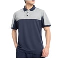 thumbnail image 1 of Fnooota Mens Polo Shirts with Collar, Short Sleeve Buttons Casual Pullover Summer Shirts Navy Size M, 1 of 3