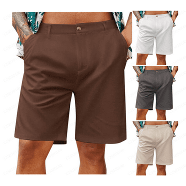 BXJX Mens Shorts With Pockets- Fashion Casual Drawstring Elastic Waist Summer Shorts Khaki Size 3XL