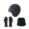 thumbnail image 1 of BXJX Mens Winter Beanie,Neck Warmer and Gloves Sets, Thermal Knitted 3 Pack Fleece Lined Cold Weather Sets Dark Gray Size Free Size, 1 of 2