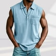 thumbnail image 1 of BXJX Mens and Big Mens Workout Muscle Tank Tops, Fashion Stretch Quick Dry Sleeveless Running Gym Summer Athletic Shirts with Pocket Blue Size XL, 1 of 6