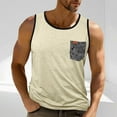thumbnail image 1 of BXJX Mens and Big & Tall Gym Tank Tops- Workout Breathable Athletic Summer Athleisure Comfy Shirts for Men with Pocket Beige Size L, 1 of 7