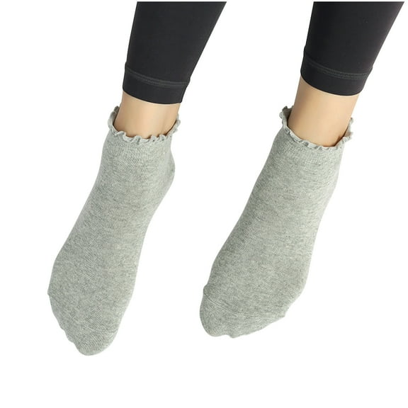 Fnooota No Show Socks for Women, 6-Pack Non Slip Lightweight Stretch Low-Cut Socks Gray Size Free Size