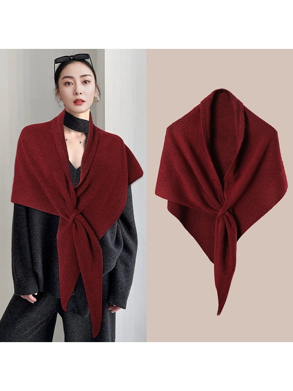 Shrugs For Women- Winter Cape Triangle Pashmina Knitted Scarf Wrap E