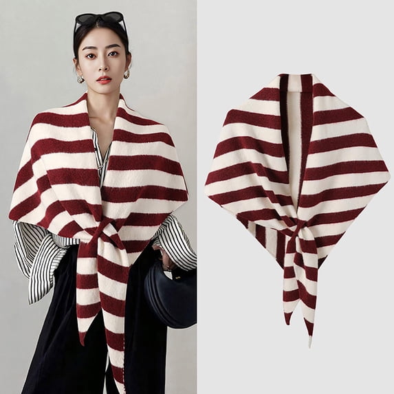 BXJX Shrugs For Women- Winter Triangle Pashmina Knitted Cape Scarf Wrap D