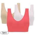 thumbnail image 1 of BXJX Sports Bras for Women 3-Pack Without Wire Running Underwear Soft Breathable Bras Yoga Multicolor Size S, 1 of 10