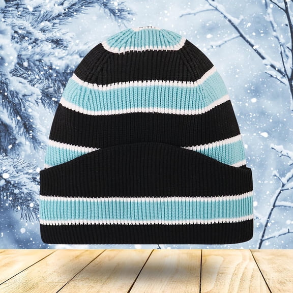 BXJX Warm Beanie Hats for Men Women- Knit Cuffed Unisex Fashion Fleece Lined Beanie Ski Cap Warm Winter Caps Light Blue Size Free Size