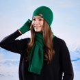 thumbnail image 1 of BXJX Warm Beanie Hats for Women- Fleece Lined Beanie Knit Cuffed Ski Cap Three-piece Set Warm Winter Caps Green Size Free Size, 1 of 6
