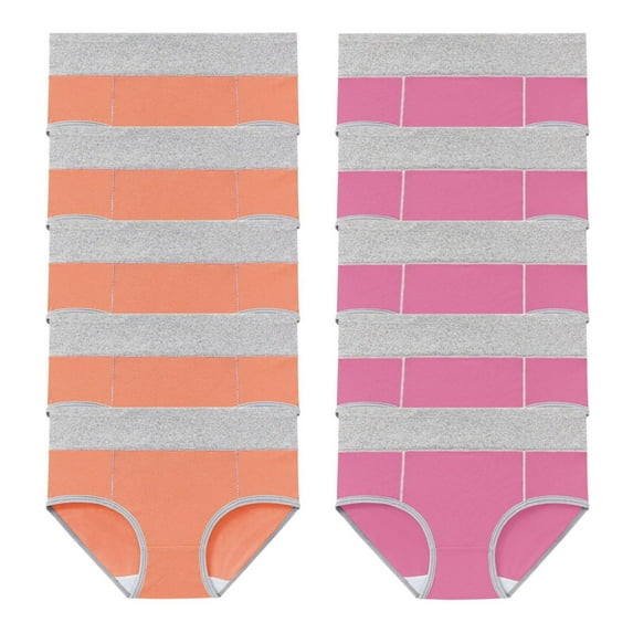 BXJX Women Panties 10 Pack Cotton High Waisted Plus Size Hip Lifting Seamless Underwear Underpants Orange Size 4XL