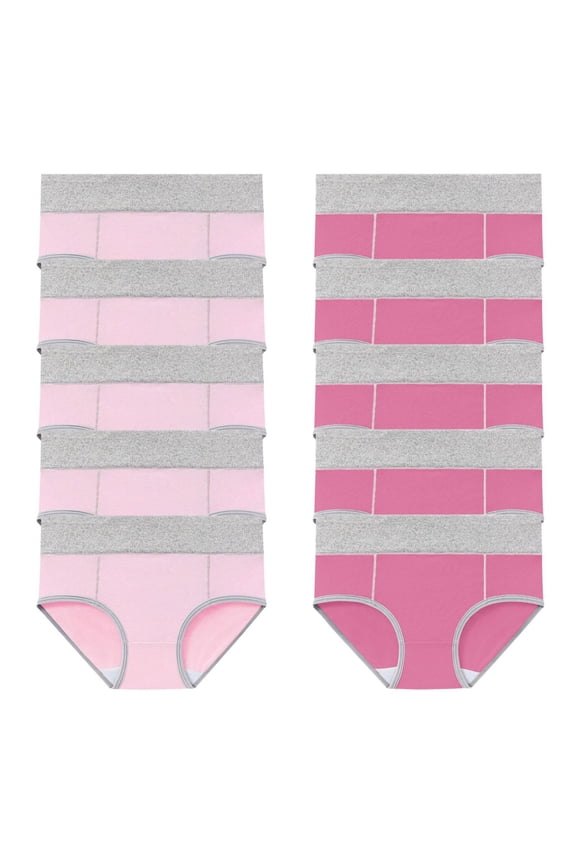 Women Panties 10 Pack Cotton Plus Size Seamless High Waisted Hip Lifting Underwear Underpants Pink Size XL
