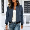 thumbnail image 1 of BXJX Womens Bomber Jackets with Lined, Lightweight Faux Suede Full Zip Long Sleeve Outerwear for Spring Fall Navy Size XL, 1 of 6