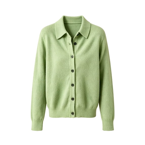 BXJX Womens Cardigans, Warm Spring Fall Lapel Collar Long Sleeve Button Down Sweaters Green Size S