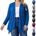 thumbnail image 1 of BXJX Womens Plus Size Cardigans, Lightweight Long Sleeve Stretchable Open Front Cardigan Sweaters Blue Size XL-5XL, 1 of 8
