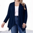 thumbnail image 1 of BXJX Womens Plus Size Cardigans, Long Sleeve Open Front Stretchable Lightweight Cardigan Sweaters Navy Size 4XL, 1 of 8