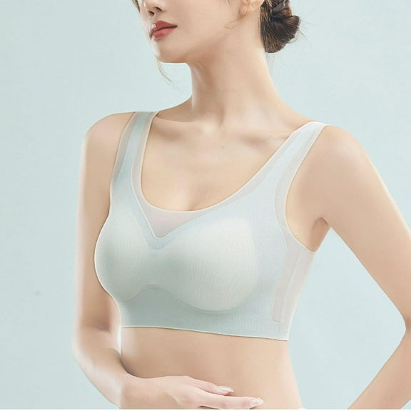 BXJX Womens Sports Bra Fashion Everyday Underwear Wirefree Breathable Bras Yoga Green Size M