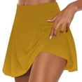 thumbnail image 1 of BXJX Womens Summer Shorts Gift Athletic Stretchy Pleated Tennis Skirts Yoga Fake Two Piece Skirt Shorts Gold Size S, 1 of 5