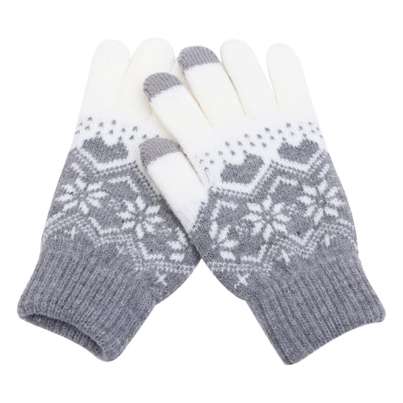 BXJX Womens Winter Gloves, Casual Outdoor Stretchable Thermal Knit Gloves Gray Size Free Size