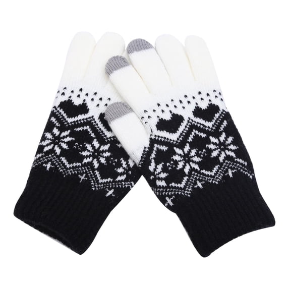 BXJX Womens Winter Gloves, Outdoor Casual Thermal Stretchable Knit Gloves Black Size Free Size