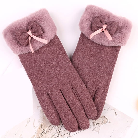 BXJX Womens Winter Gloves, Warm Fleece Lined Windproof Fashion Ladies Cycling Gloves Pink Size Free Size