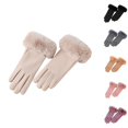 thumbnail image 1 of BXJX Womens Winter Gloves, Warm Windproof Casual Fleece Lined Ladies Cycling Gloves Beige Size Free Size, 1 of 3