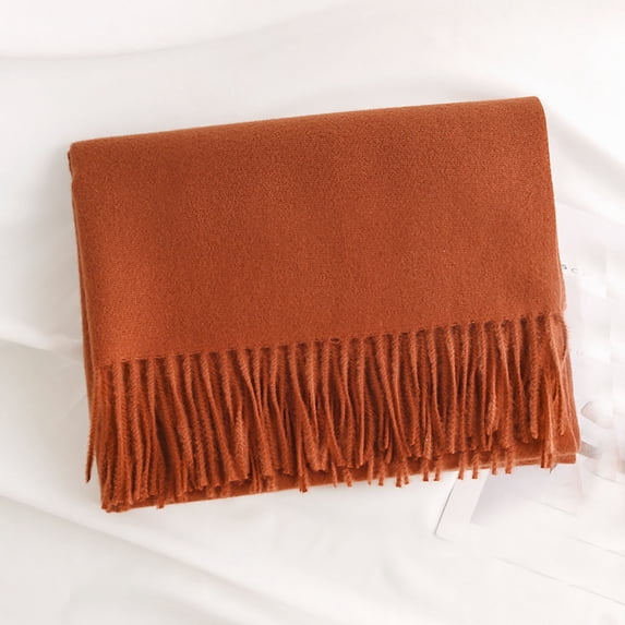 BXJX Womens Winter Scarf, Casual Long Thermal Soft Scarf Shawl for Gift Orange Size Free Size