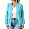 thumbnail image 1 of BXJX Womens Zipper Sweatshirts, Long Sleeve Athletic Casual Spring Fall Bomber Jacket with Pockets Sky Blue Size M, 1 of 8